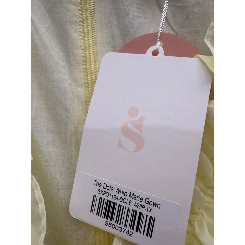 NWD Selkie Dole Whip Marie Gown Maxi Dress Sunshine Yellow Womens Plus Size 1X